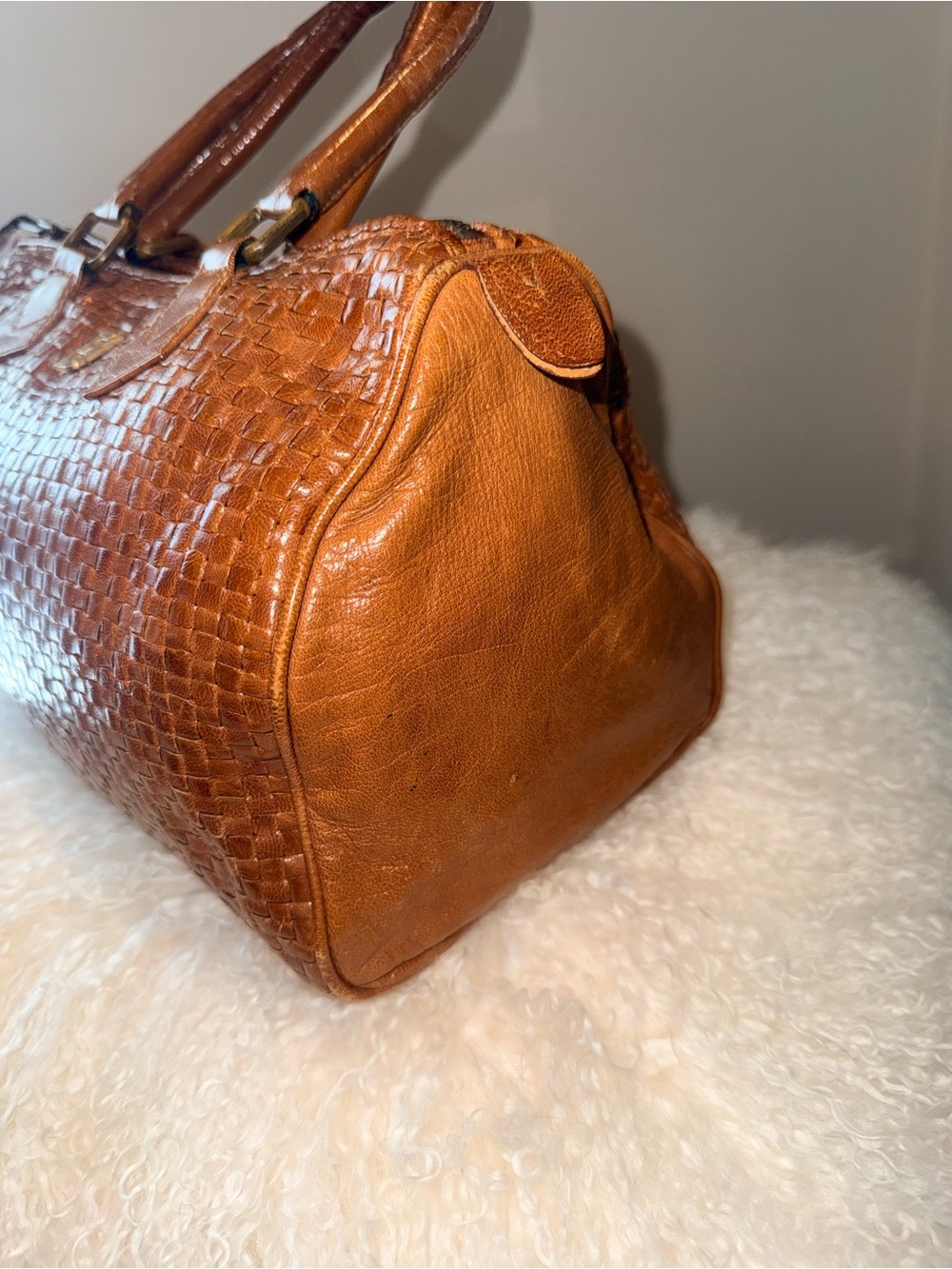 Rare Fendi Boston Bag S.A.S. Roma hand-woven "intrecciato" leather design - Picture 8 of 16